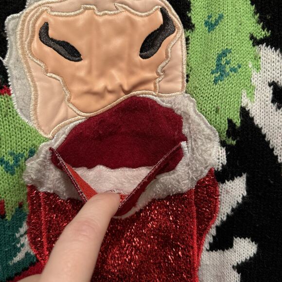 Celebrate Together Cow Christmas Sweater Front Pocket Ugly Christmas Sweater S - Picture 3 of 6